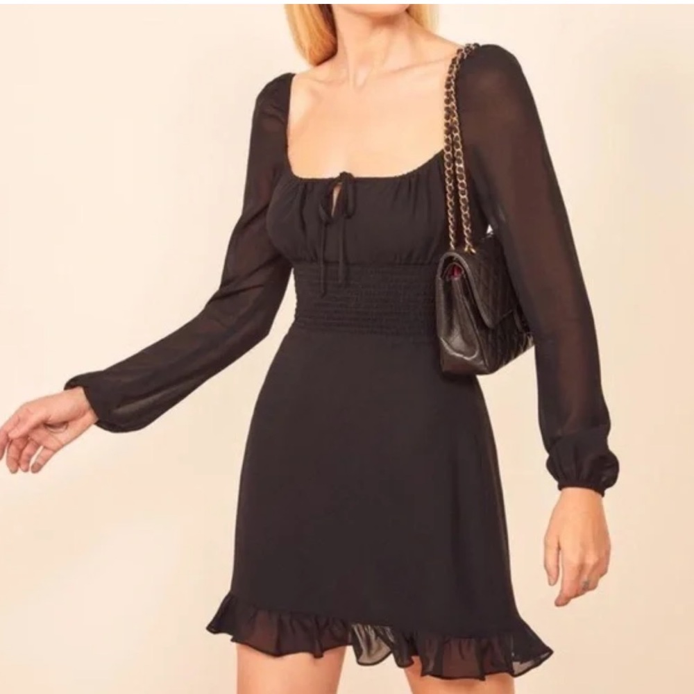 Reformation Rue Dress in Black